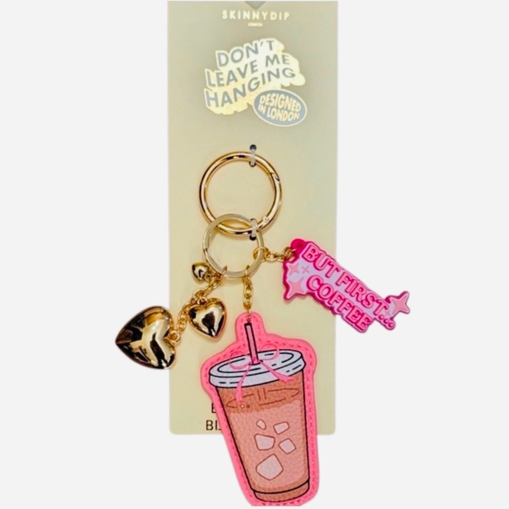 NWT ⚜️💖⚜️ Skinnydip London “But First… Coffee” Keychain Bag Charm